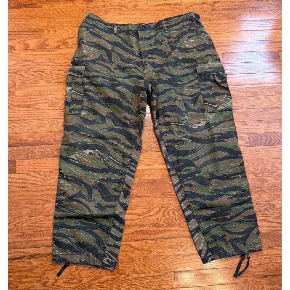 Vintage Rothco Tiger Stripe Camo Cargo BDU Pants‎ Fits Mens 42x31 USA Military